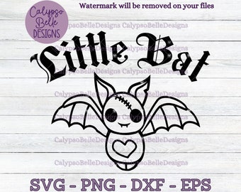 Kleine vleermuis / Goth in opleiding / Baby Emo Goth SVG / Bat Svg / SVG, PNG, eps, bestand knippen, Instant Download