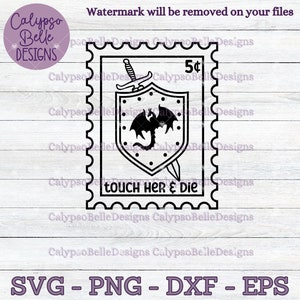 Touchez-la et mourez trope, svg livre, lecture svg, svg de timbres Trope livresque, svg lecteur romantique, svg charbon, svg fantastique, svg romantique png