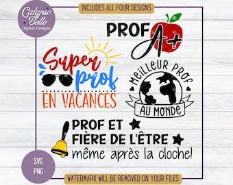 Merci professeur svg, French Prof, Enseignant svg, Enseignante svg, Prof français, Prof en vacances, Super prof, Enseigner teacher  SVG, PNG