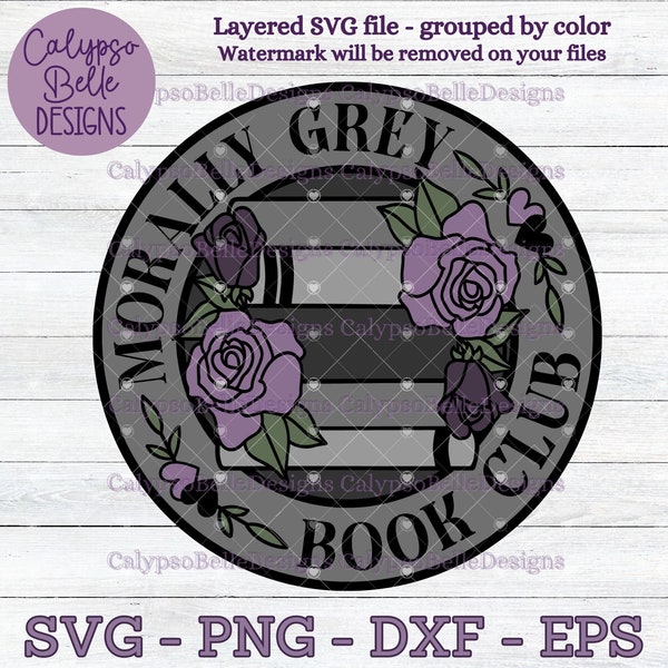 Morally Grey Book Club svg / Trigger Warning svg / Dark Romance svg / Bookish svg / Book lover svg / Fantasy Romance / Reading SVG PNG, EPS