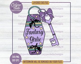 Fantasy Girlie Motel Key SVG PNG: Romantasy Smut Reader (Digital Download)