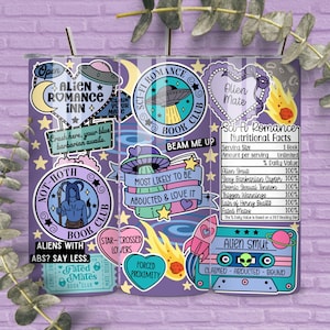 Sci Fi Romance 20 oz Skinny Tumbler Wrap, Kryddig Bok png, Smut Reader, Romance Reader, Alien Smut, Not Hoth, Sublimering Seamless Design