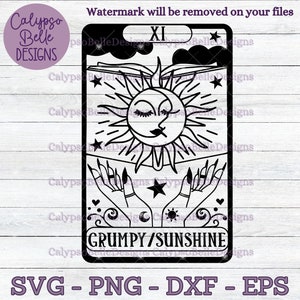 Grumpy Sunshine Tarot Karte svg / Romanze Smut Buch svg / Smut Reader svg / Book Tropes svg / Book Tok svg / Smut slut SVG PNG, EPS