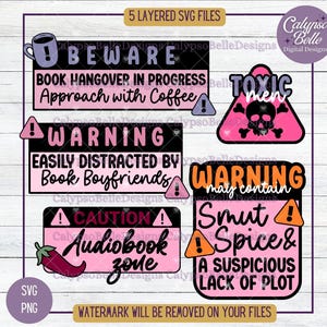 Bookish Sign SVG Bundle: Smut Reader, Dark Romance (Digital Download)