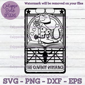 The Cowboy Romance Tarot Karte svg, Buch svg, Romance Reader Tarot svg, Cowboy Romance svg, Cowboy svg, Ranch svg, Western svg png