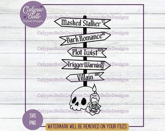 Dark Romance Street Sign SVG: Bookish Reader Cut File (Digital Download)