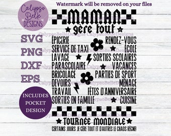 Maman svg, French svg, Fête des mères png, Maman français, Retro maman, Tournée mondiale, Mama World Tour, super maman svg, meilleure maman