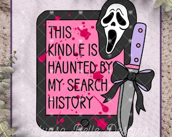 Este Kindle é assombrado pelo meu histórico de pesquisa: livros de Halloween PNG, livros de terror assustadores, leitor de suspense (download digital)