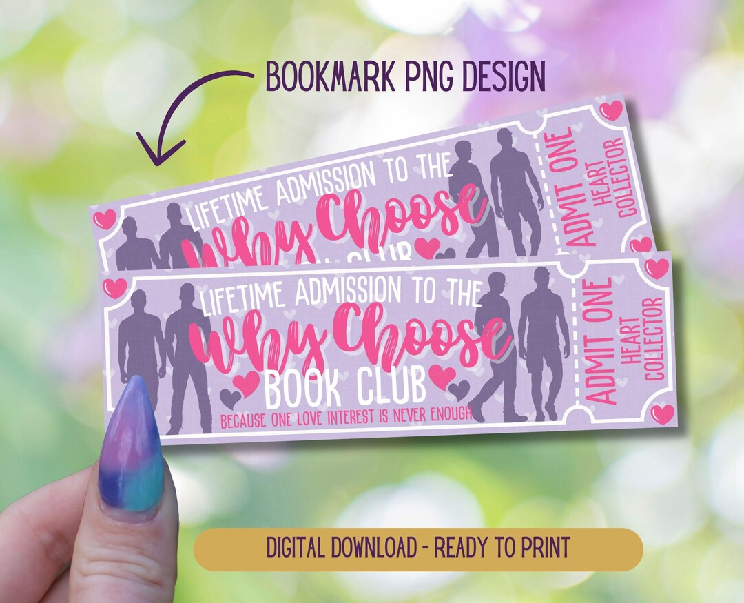 Why Choose Book Club Bookmark, Reverse Harem Book Club Bookmark