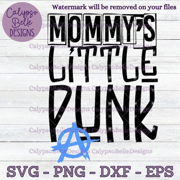 Mommy's little punk svg / Baby Emo Punk SVG / Anarchy Svg /  rock and roll baby SVG, PNG, eps, Cut File, Instant Download