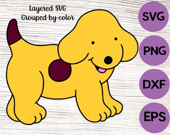 80s illustrated books Spot the dog svg / 80s svg / Retro Spot Dog Layered / Children's books svg / 80s toy SVG, PNG, EPS, Cut File, Instant Download, sublimation
