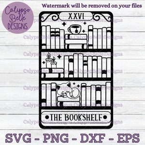 Das Bücherregal Tarot Karte svg / Buch svg / Reader Tarot svg / Reader svg / Book tok svg / Bookish svg / TBR SVG png