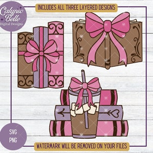 Coquette Book Bundle svg, Books with bow svg, Book Stack svg, Romance Reader, Cute book svg, Book svg, Bookish Sticker png, Shelf SVG PNG