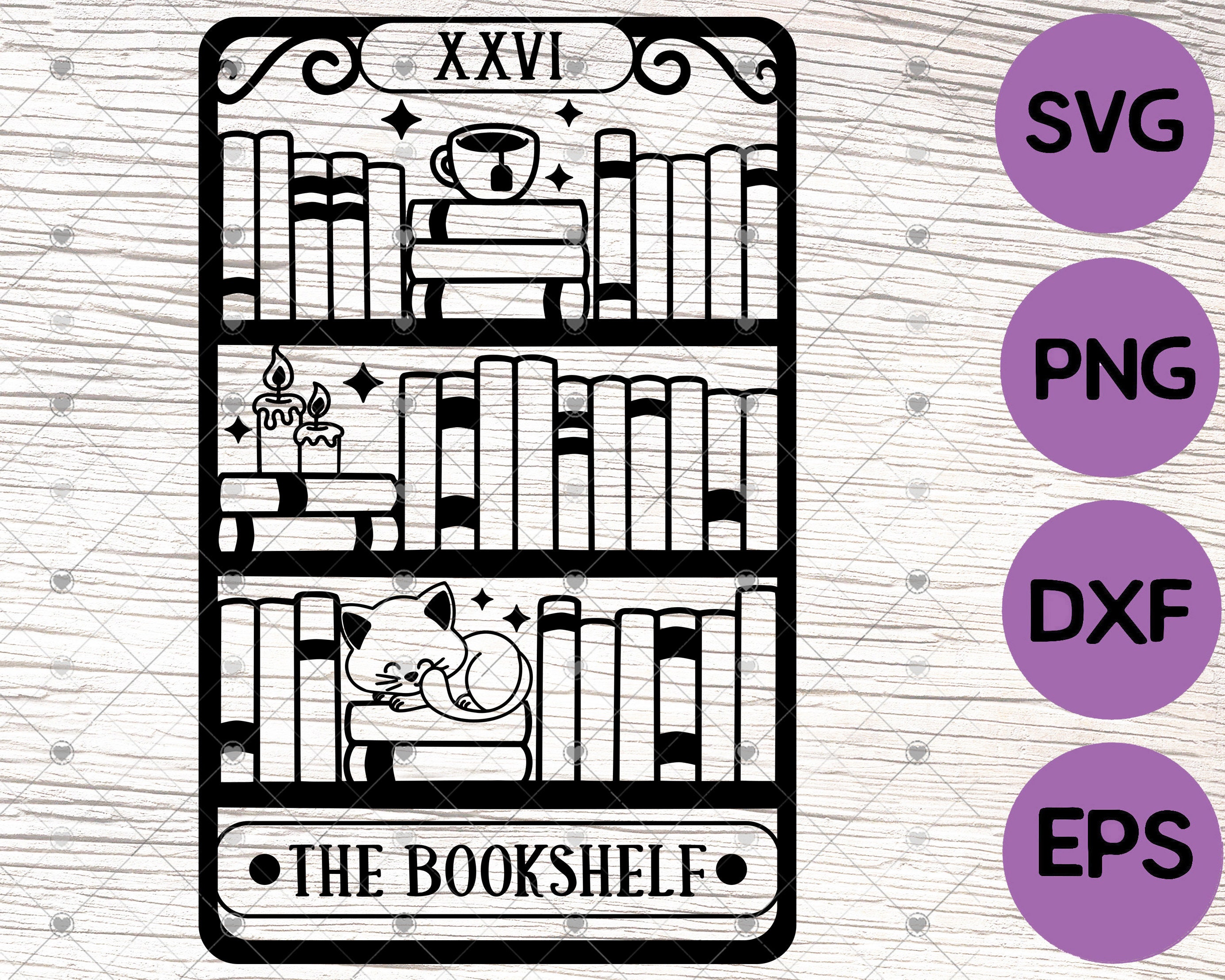The Bookshelf Tarot Card Svg / Book Svg / Reader Tarot Svg / - Etsy UK