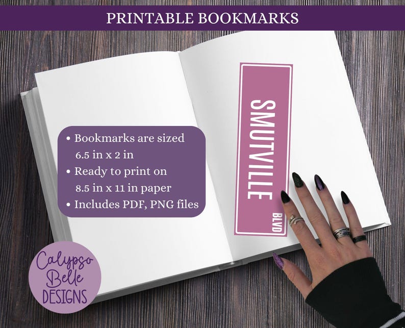 Spicy Romance Bookmarks: Library Street Sign PNG Bundle (Digital Download) image 2