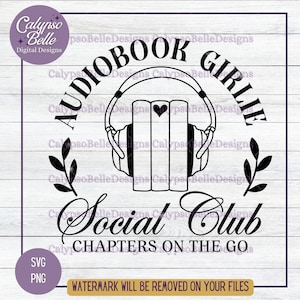 Audiobook Book Club SVG: Bookish Babe Design (Digital Download)