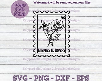 Enemies to Lovers, Trope, Book svg, Reading svg, Bookish Trope Stamps svg, Bookish svg, Romance Reader svg, Smut svg, Spicy,  Dark Romance