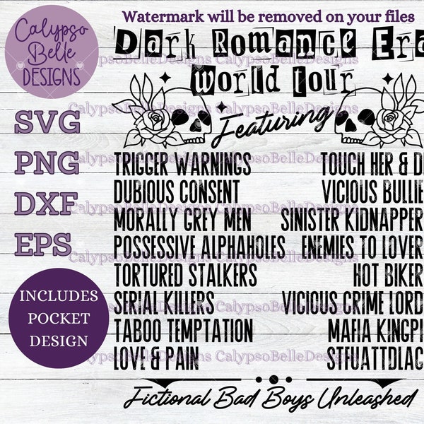 Dark Romance Era World Tour svg, Romance Smut book svg, Morally Grey svg, Book tropes svg, Bookish Tour, Dark Romance, Smut reader SVG PNG