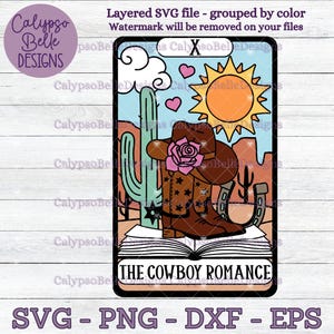 The Cowboy Romance Tarot Karte svg, Buch svg, Romance Reader Tarot svg, Cowboy Romance svg, Cowboy svg, Ranch svg, Western svg png