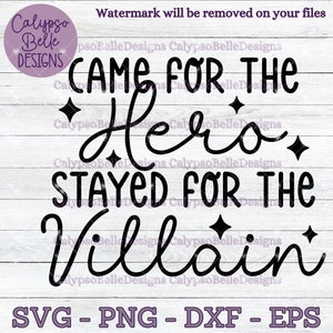 Kam für den Helden, blieb für den Bösewicht svg, Romance Smut Buch svg, Enemies to loves svg, Buch Bösewicht svg, Buch, Romance Reader SVG PNG