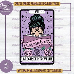 La Lectrice Tarot svg, livro Romance Smut svg, Introvertie svg, Livre svg, Lecteur svg, Booktok Québec svg, Français svg, Palestra SVG PNG