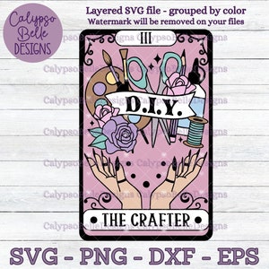 Karta Tarota Crafter svg, Crafter svg, DIY svg, Crafting svg, Crafters svg, Karta Tarota Crafting, Crafting Queen, Nożyczki, Farba SVG PNG
