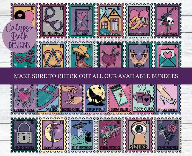 Fantasy Romance Trope, Book svg, Reading svg, Bookish Trope Stamps svg, Romance Reader svg, Smut svg, Dragon Fantasy svg, Romantasy svg png image 4