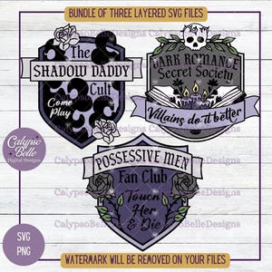 Smut Romance svg, Bookish Badges svg, Bookish svg, Thriller Warnungen, Bookish Bundle, Dark Romance, moralisch grau png, Shadow Daddy svg png