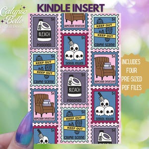 Kindle Insert for Clear Case, Kindle Skin Paperwhite Case, Printable Kindle Cover, Basic, Oasis, Thriller Reader, Murder Mystery Reader