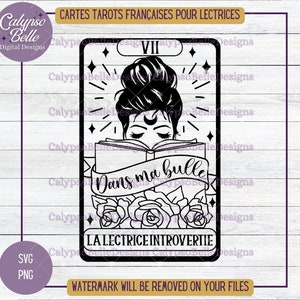 La Lectrice Tarot svg, livro Romance Smut svg, Introvertie svg, Livre svg, Lecteur svg, Booktok Québec svg, Français svg, Palestra SVG PNG