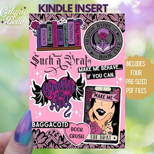 Kindle Insert for Clear Case, Kindle Skin Paperwhite Case, Printable Kindle Cover, Basic, Oasis, Smut Slut, Dark Romance Reader, Brat Insert