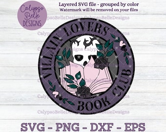 Villain Lovers Book Club / Dark Romance Reader svg / Trigger Warning svg / Villain svg / Bookish svg / Book lover svg / Fantasy Romance SVG