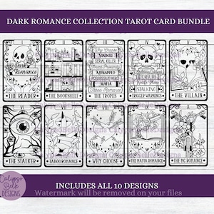 The Dark Romance Reader Tarot Card Svg, Boek Svg, The Reader Svg, Dark Romance Svg, Booktok Svg, Bookish Svg, Tarotkaartbundel, TBR SVG PNG