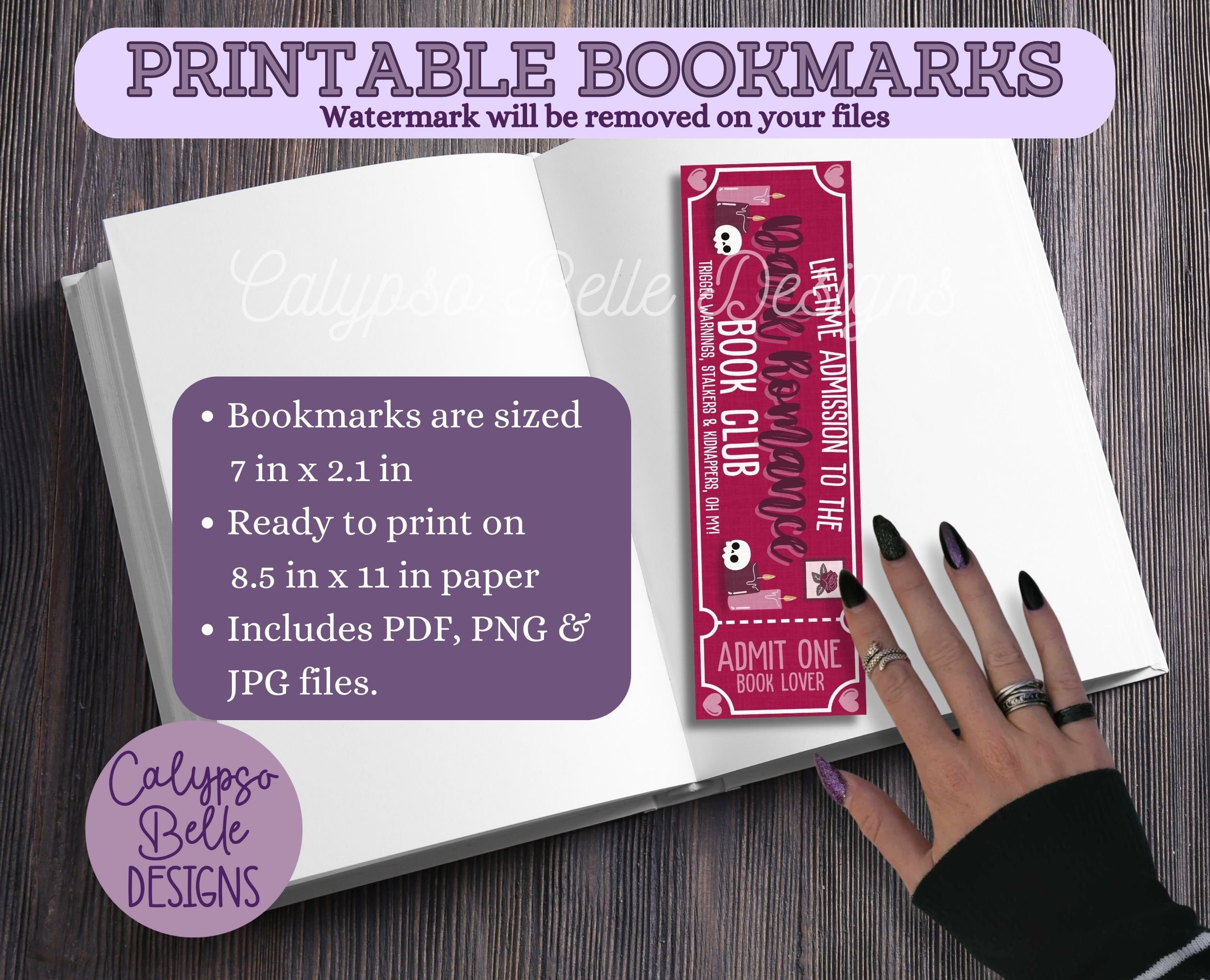 Book Club Bookmarks, Morally Grey Bookmark, Digital Printable Bookmarks ...