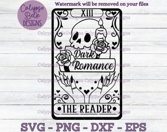El lector de romance oscuro Tarot Card svg, Libro de romance oscuro svg, Advertencia de disparo svg, Libro tok svg, Libro svg, Tarot svg, Puta Smut SVG PNG