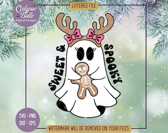 Christmas Ghost SVG: Merry Creepmas, Goth Christmas (digitale download)