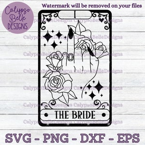 La carta dei tarocchi della sposa svg / Sposa svg / Addio al nubilato svg / Sposa in arrivo svg / Matrimonio svg / Festa nuziale / Tribù della sposa / Camicia della sposa SVG PNG