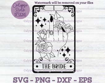 Carta del Tarot de la Novia svg / Novia svg / Despedida de soltera svg / Futura novia svg / Boda svg / Fiesta nupcial / Tribu de la novia / Camisa de la novia SVG PNG