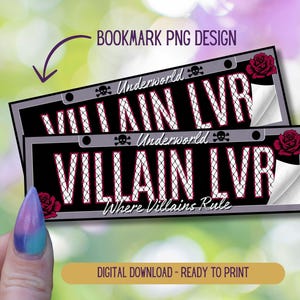 Dark Romance Bookmark: Villain Lover License Plate (Digital Download)