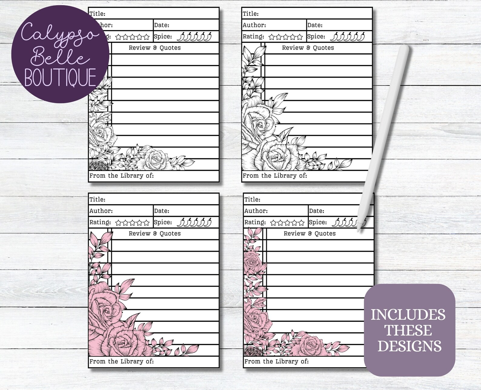 Library Card Printable, Instant Download Printable Card, Spicy Book ...