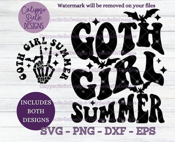 Goth Girl Summer svg / Goth Girl svg / Goth svg /  Gothic svg / Skeleton svg / Skeleton Peace svg / Retro svg / Pocket svg / Trendy SVG PNG