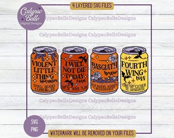 Dragon Bookish SVG Bundle: Fantasy Romance Soda Pop Designs (Digital Download
