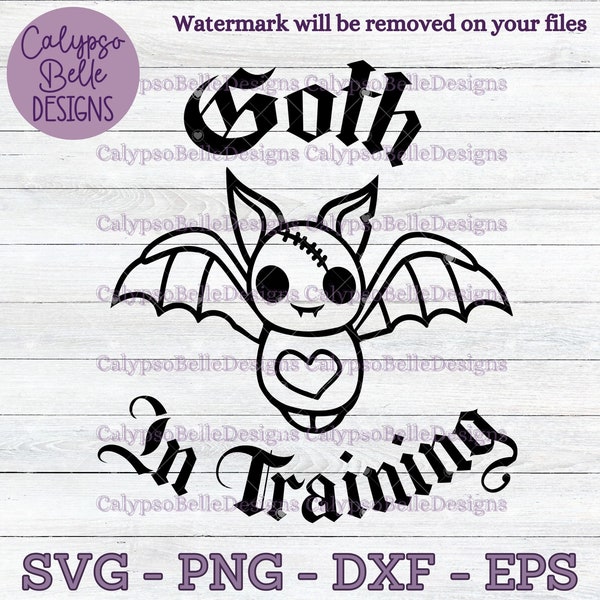 Goth in Training / Baby Emo Goth / Cute Bat svg / Shower Gift / SVG, PNG, EPS, Cut File, Instant Download