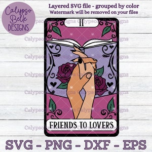 Tarotkarte für Freunde zu Liebenden / Romantik Smut Buch / Lesezeichen Tarot / Buch Tropen / Leseratte / Smut Slut SVG