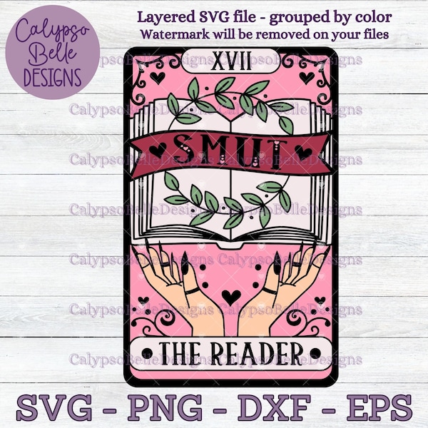 Smut Reader Tarot Card svg, Romance Reader svg, Smut Reader svg, Smut Slut svg, Booktok svg, Enemies to lovers svg, The Reader Tarot PNG