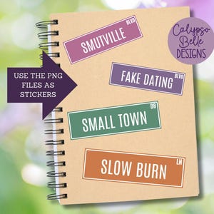 Spicy Romance Bookmarks: Library Street Sign PNG Bundle (Digital Download) image 3