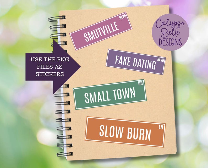 Spicy Romance Bookmarks: Library Street Sign PNG Bundle (Digital Download) image 3