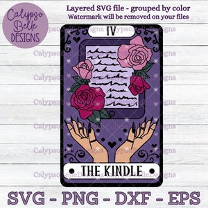 Die Kindle Tarot Karte SVG / Romance Smut Buch SVG / Enemies to Lovers SVG / Book Tok SVG / Smut Slut SVG / E-Reader / Ebook SVG PNG, EPS