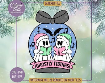 Christmas Ghost SVG: Merry Creepmas, Goth Christmas (Digital Download)