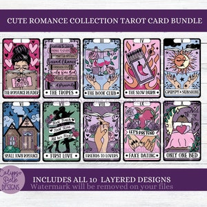 Die Romanze Reader Tarot Karte svg, Buch svg, Smut Reader svg, Romance Reader svg, Fluff Romance, Bookish svg, Tarot Karten Bundle, TBR SVG png